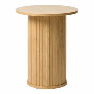Okrúhly odkladací stolík v dekore duba ø 50 cm Nola – Unique Furniture