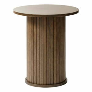Okrúhly odkladací stolík v dekore duba ø 50 cm Nola – Unique Furniture