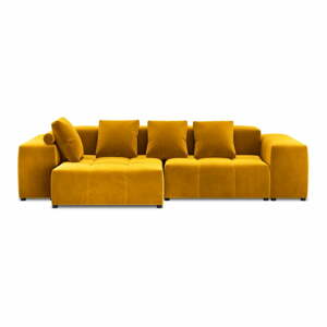 Žltá zamatová rohová pohovka (variabilná) Rome Velvet - Cosmopolitan Design