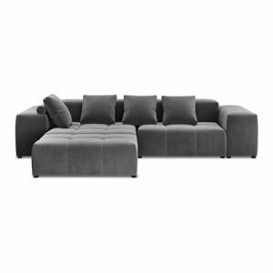 Sivá zamatová rohová pohovka (variabilná) Rome Velvet - Cosmopolitan Design