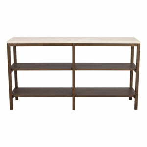 Hnedo-béžový konzolový stolík s doskou z kameňa 140x40 cm Orwel - Rowico