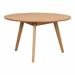 Okrúhly konferenčný stolík v dekore duba v prírodnej farbe 90x90 cm Yumi - Rowico