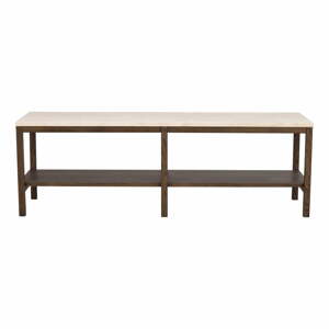 Hnedo-béžový konzolový stolík s doskou z kameňa 140x40 cm Orwel - Rowico