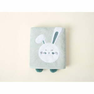 Zelená bavlnená detská osuška 75x50 cm Bunny - Foutastic