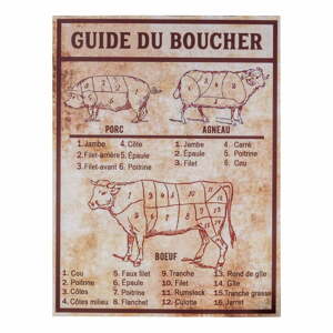 Kovová ceduľa 30x40 cm Butcher's guide – Antic Line