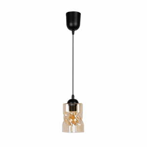 Čierne závesné svietidlo so skleneným tienidlom ø 10 cm Felis - Candellux Lighting