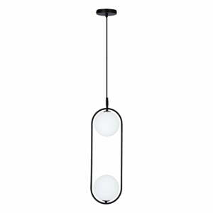 Čierne závesné svietidlo so skleneným tienidlom 18.5x15 cm Cordel - Candellux Lighting