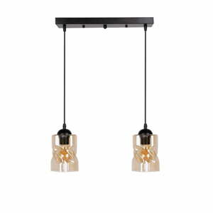 Čierne závesné svietidlo so skleneným tienidlom 10x44 cm Felis - Candellux Lighting