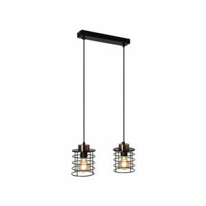 Čierne kovové závesné svietidlo 12x37 cm Glob - Candellux Lighting