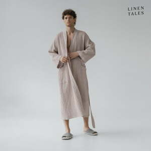 Béžový župan veľkosť XXL Honeycomb - Linen Tales