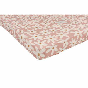 Napínacia bavlnená detská plachta do postieľky 60x120 cm Blush Daisies - Malomi Kids