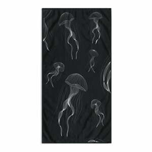 Čierno-biela plážová osuška 90x180 cm Jellyfish - DecoKing