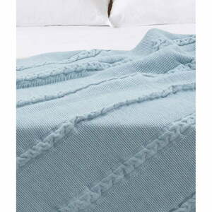 Modrý pléd 200x220 cm Trenza – Oyo Concept