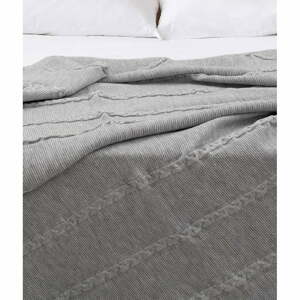 Sivý pléd 200x220 cm Trenza – Oyo Concept