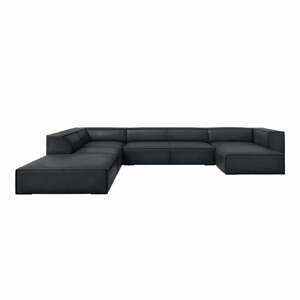 Tmavomodrá kožená rohová pohovka (ľavý roh) Madame – Windsor & Co Sofas