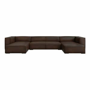 Tmavohnedá kožená rohová pohovka (do "U") Madame - Windsor & Co Sofas