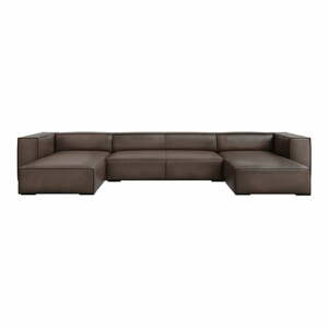 Hnedá kožená rohová pohovka (do "U") Madame - Windsor & Co Sofas