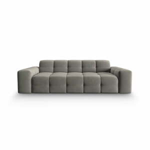 Sivá zamatová pohovka 222 cm Kendal - Micadoni Home