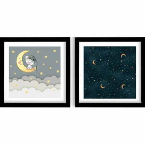 Detské obrázky v súprave 2 ks 33x33 cm Night – Wallity