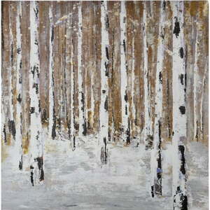 Ručne maľovaný obraz 70x70 cm Birch Wood – Wallity