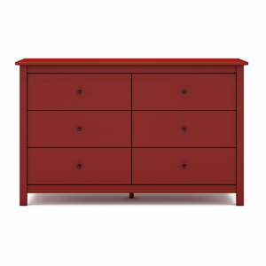 Červená nízka komoda z borovicového dreva 130x80 cm Misti – Marckeric