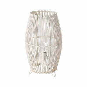 Biela bambusová stolová lampa s bambusovým tienidlom (výška  29 cm) – Casa Selección