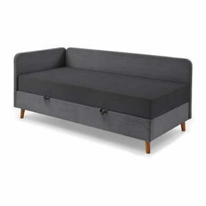 Tmavosivá čalúnená jednolôžková posteľ s úložným priestorom 90x200 cm Cabana – Meise Möbel