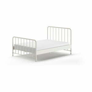 Biela kovová dvojlôžková posteľ s roštom 140x200 cm BRONXX – Vipack