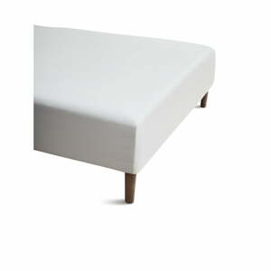 Biela napínacia plachta z bavlneného perkálu 140x200 cm Percale - JUNA