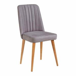 Sivá zamatová jedálenská stolička Stormi Sandalye – Kalune Design