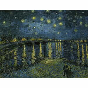 Obraz - 90x70 cm reprodukcia The Starry Night, Vincent van Gogh – Fedkolor