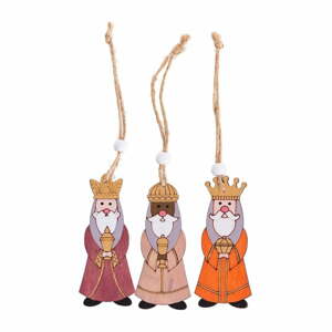 Drevené vianočné ozdoby v súprave 3 ks 18,5 cm Three Kings – Casa Selección