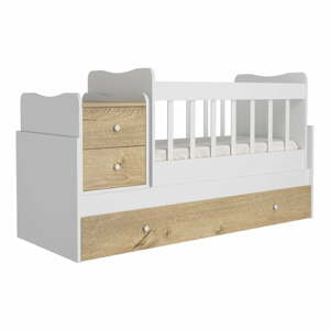 Biela/v prírodnej farbe postieľka s úložným priestorom 60x120 cm Sansa – Kalune Design