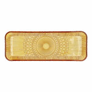 Oranžový sklenený servírovací tanier 14x38 cm Kusintha – Bitz