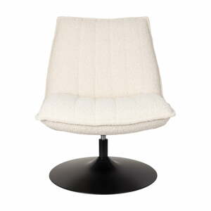 Biele kreslo z textílie bouclé Jax – White Label