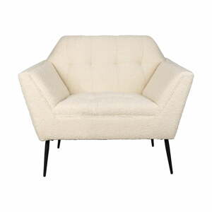 Biele kreslo z textílie bouclé Kate – Dutchbone