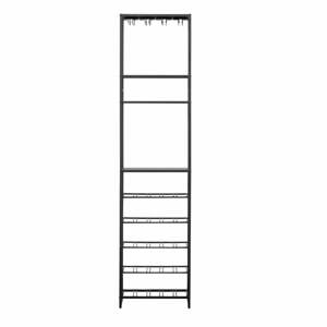Čierna kovová vinotéka počet na 25 fliaš, 45x185 cm Reese – WOOOD