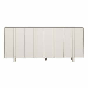 Krémovobiela nízka modulárna komoda z borovicového dreva 200x85 cm Basu – WOOOD