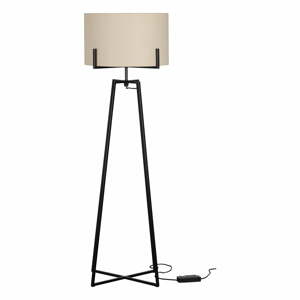 Béžová stojacia lampa s textilným tienidlom (výška  160 cm) Holly – WOOOD
