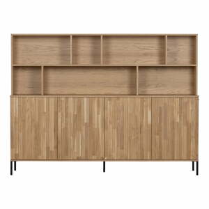 Knižnica z dubového dreva v prírodnej farbe 200x150 cm Gravure – WOOOD