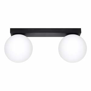 Čierne stropné svietidlo so skleneným tienidlom ø 12 cm Umerta – Nice Lamps