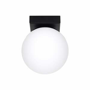 Čierne stropné svietidlo so skleneným tienidlom ø 12 cm Umerta – Nice Lamps