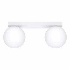 Biele stropné svietidlo so skleneným tienidlom ø 12 cm Umerta – Nice Lamps