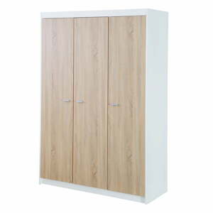 Detská šatníková skriňa v dekore duba v bielo-prírodnej farbe 131x190 cm Gabriella – Roba