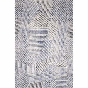 Svetlomodrý vlnený koberec 200x300 cm Strokes – Agnella