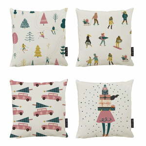 Obliečky na vankúše v súprave 4 ks s vianočným motívom 45x45 cm Holiday Mood – Butter Kings