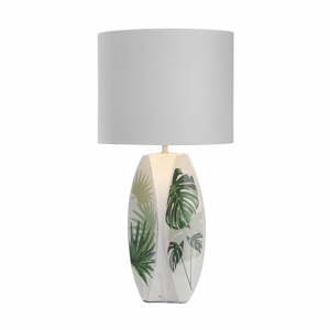 Bielo-zelená stolová lampa s textilným tienidlom (výška 59 cm) Palma – Candellux Lighting