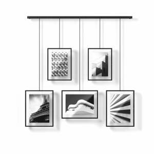 Čierne kovové rámčeky na stenu v súprave 5 ks 66x69 cm Exhibit – Umbra