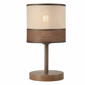 Tmavo hnedá stolná lampa s textilným tienidlom, výška 30 cm Andrea – LAMKUR