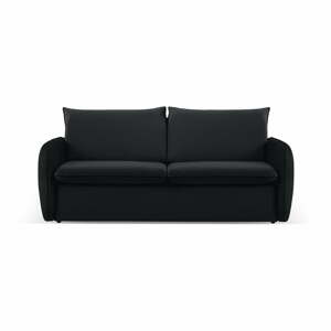 Čierna zamatová rozkladacia pohovka 194 cm Vienna – Cosmopolitan Design